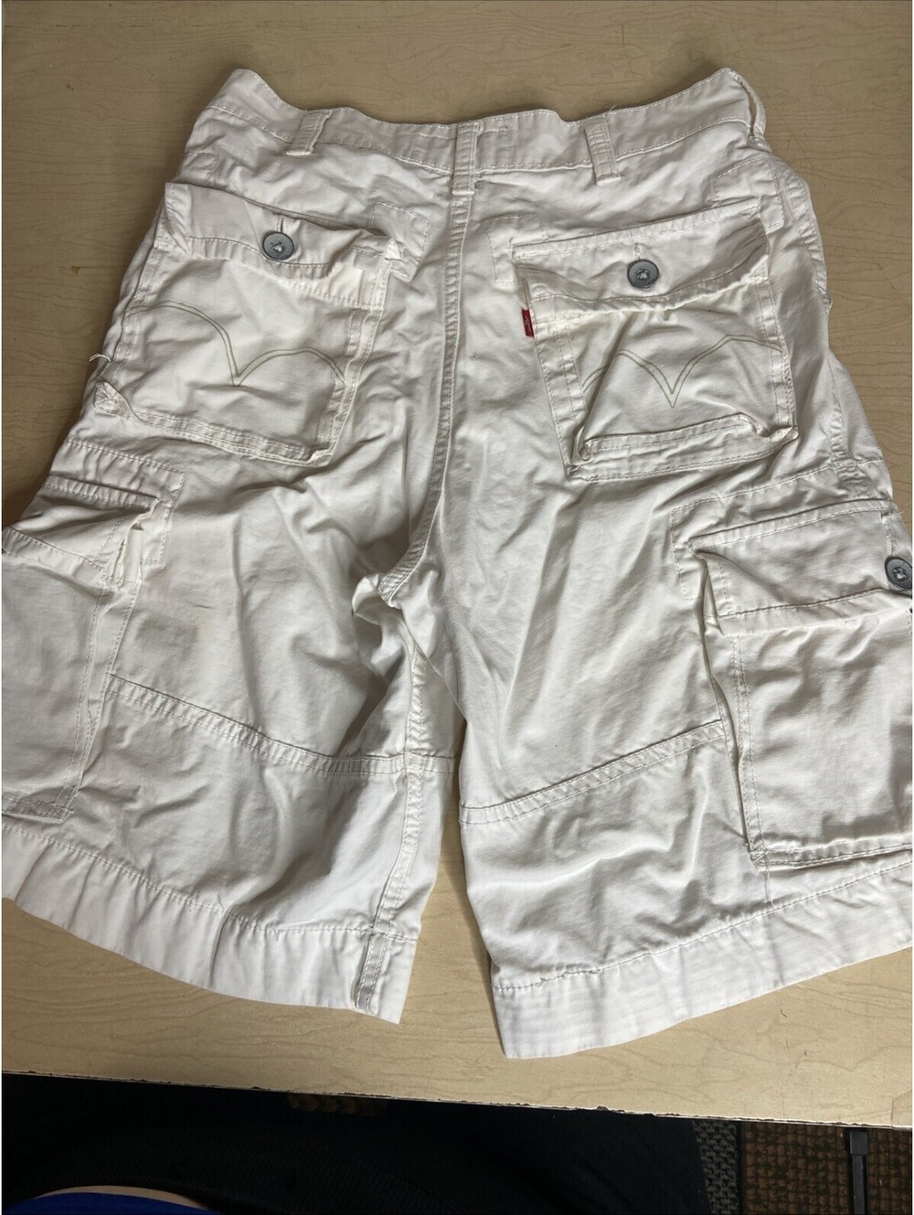 Vintage? Levi’s Squad Cargo Shorts Mens 30 Off White Baggy Skater